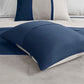 7 Piece Faux Suede Comforter Set Blue King