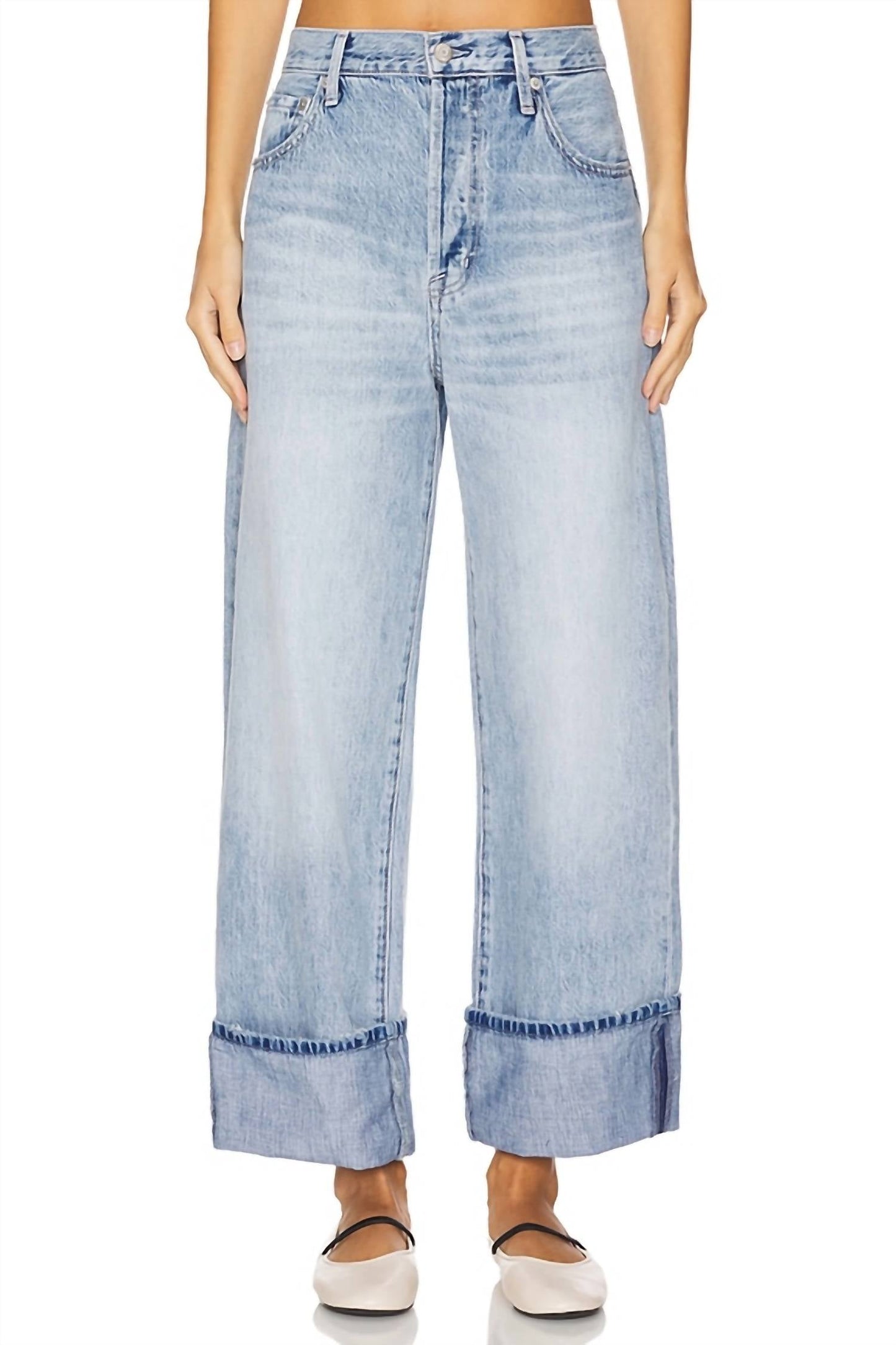 Pistola - Ryder High Rise Cuff Straight Jeans