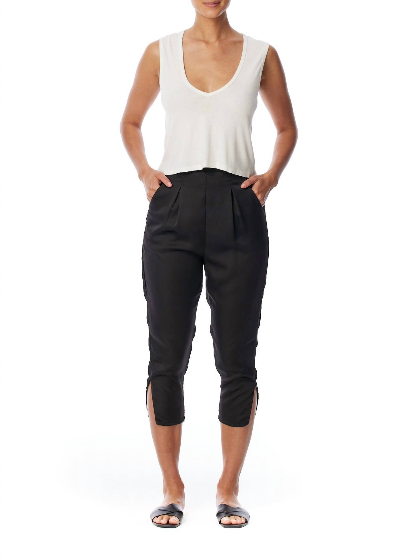 Lblc The Label - Brie Vegan Silk Pleated Pant
