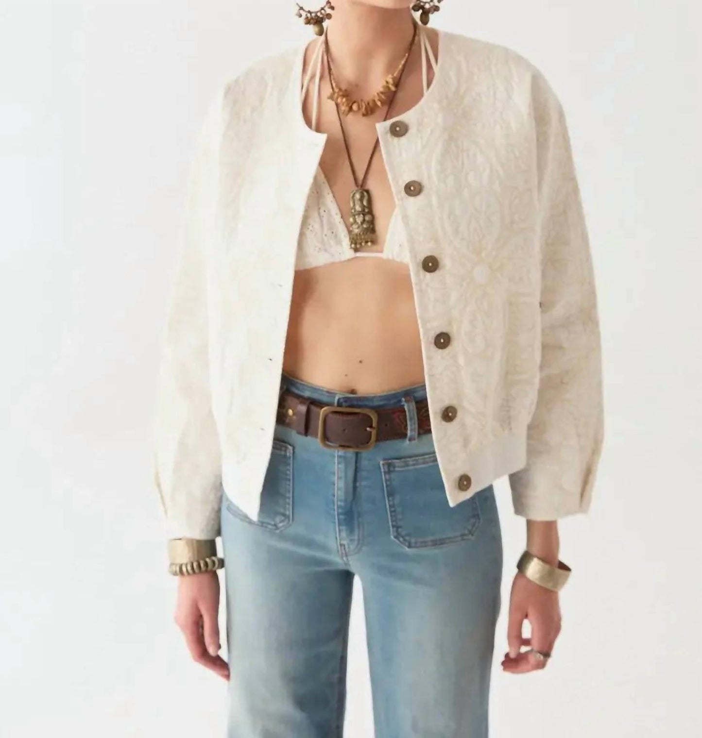 Maison Hotel - Boticcelli Vrew Neck Button Down Jacket