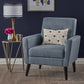 Radiantize Upholstered Fabric Club Chair With Square-Off Back And Button Tufted