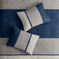 7 Piece Faux Suede Comforter Set Blue California King