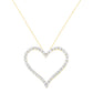 10k Yellow Gold Plated .925 Sterling Silver 3.0 cttw Round-Cut Diamond Open Heart Pendant Necklace (J-K Color, I1-I2 Clarity) - 18"