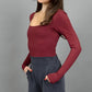 Rd International - Stacy Front And Back Square Neck Bodysuit