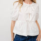 Aaron & Amber - Tie Front Peplum Blouse