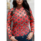 Aapparella - Women's Mesh Football Print Long Sleeve Top