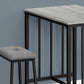 3 Piece Dining Set, Counter Height, Rectangular, Small, Contemporary & Modern