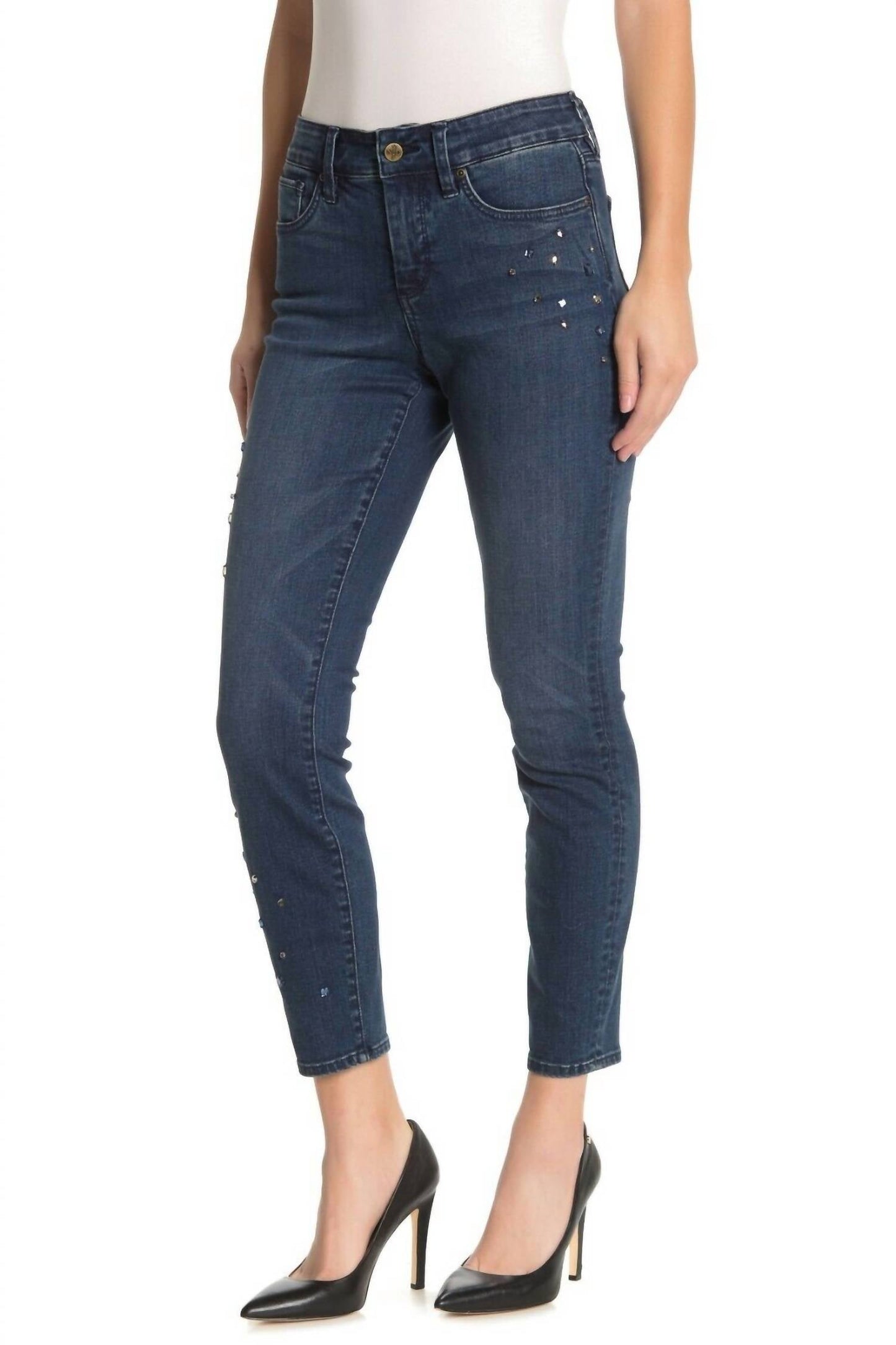 Nydj - Jewel Rhinestone Embellished Skinny Jeans