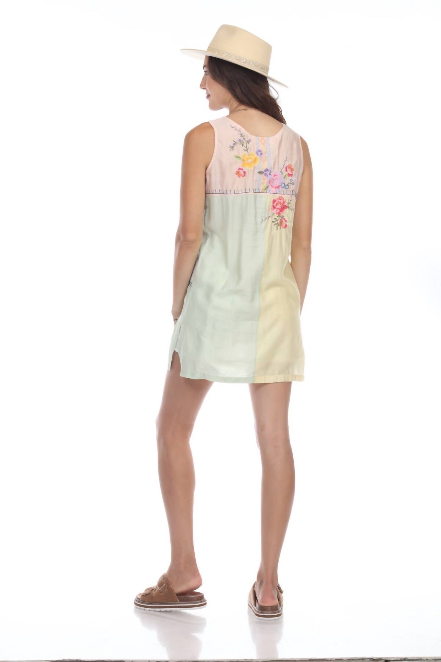 Paparazzi - Patchwork Embroidered Tunic with Slit Sides
