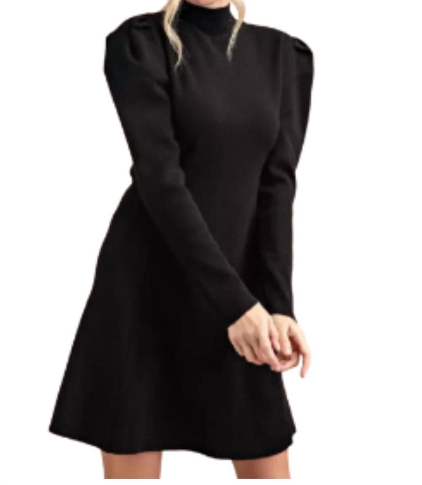 143 Story - Puff Shoulder Sweater Mini Dress (plus Size)