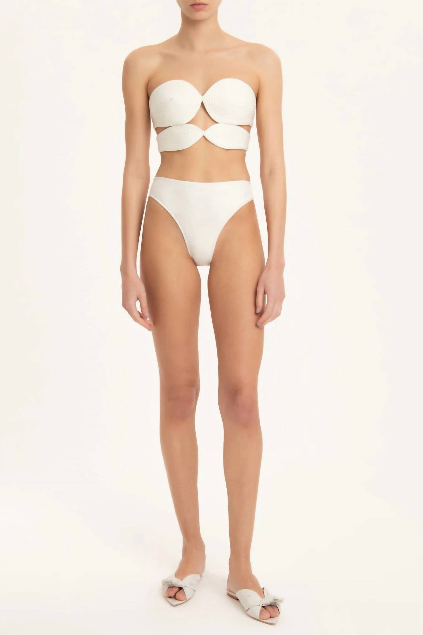 Adriana Degreas - Solid High Leg Matelasse Swimsuit