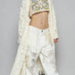 Pol - Crochet Fringe Open Front Longline Cardigan