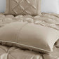 7 Piece Tufted Comforter Set Taupe California King