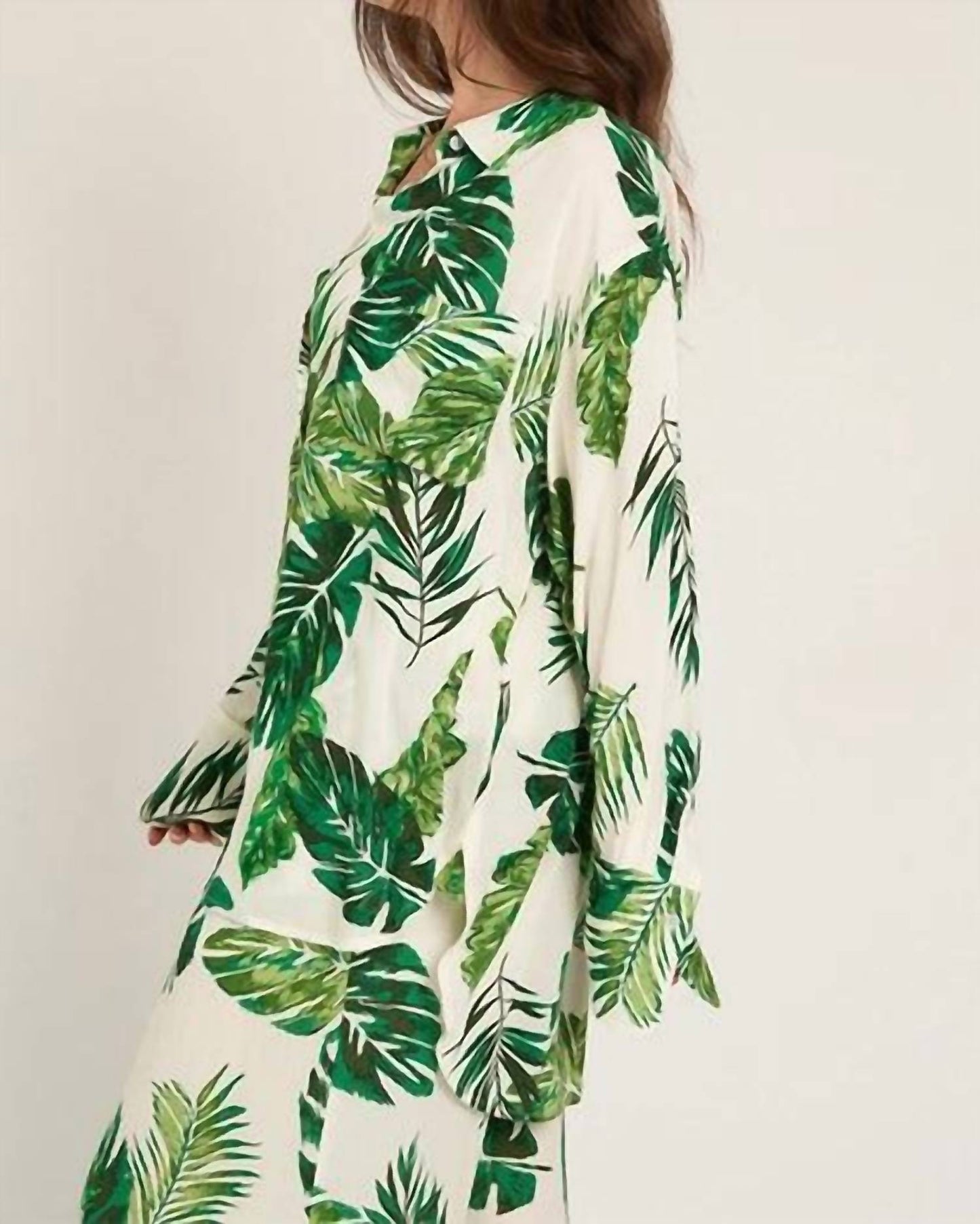 En Creme - Leaf Print Top
