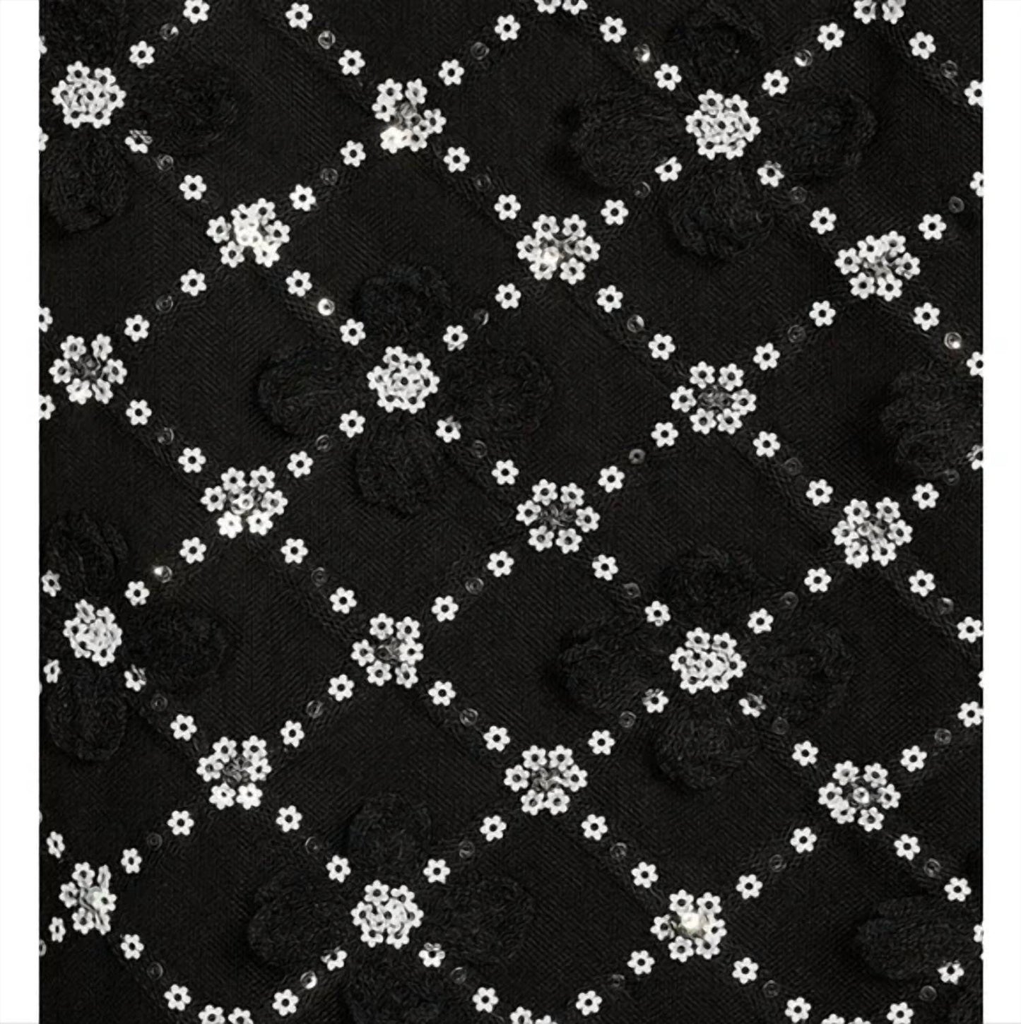Abbey Glass - Rory Sequin Lattice Lace Top