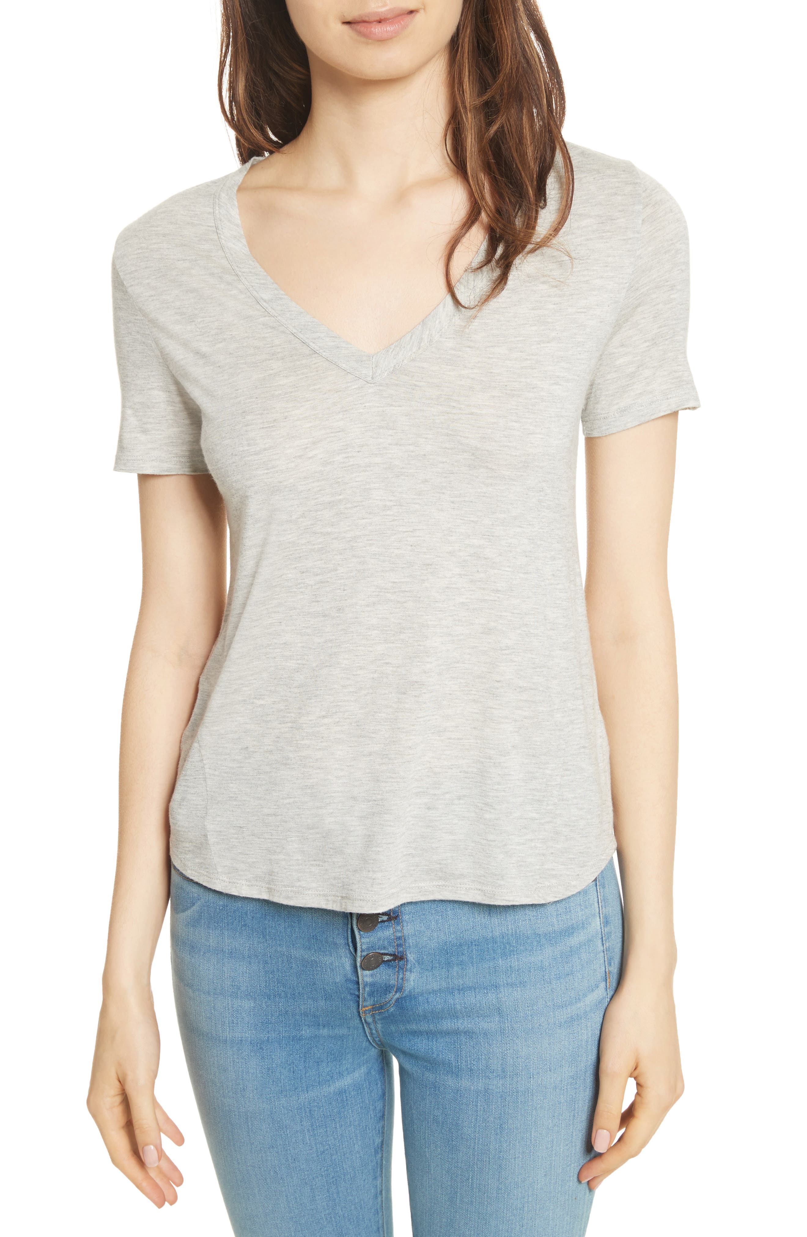 womens-veronica-beard-cindy-v-neck-t-shirt-size-x-large-grey