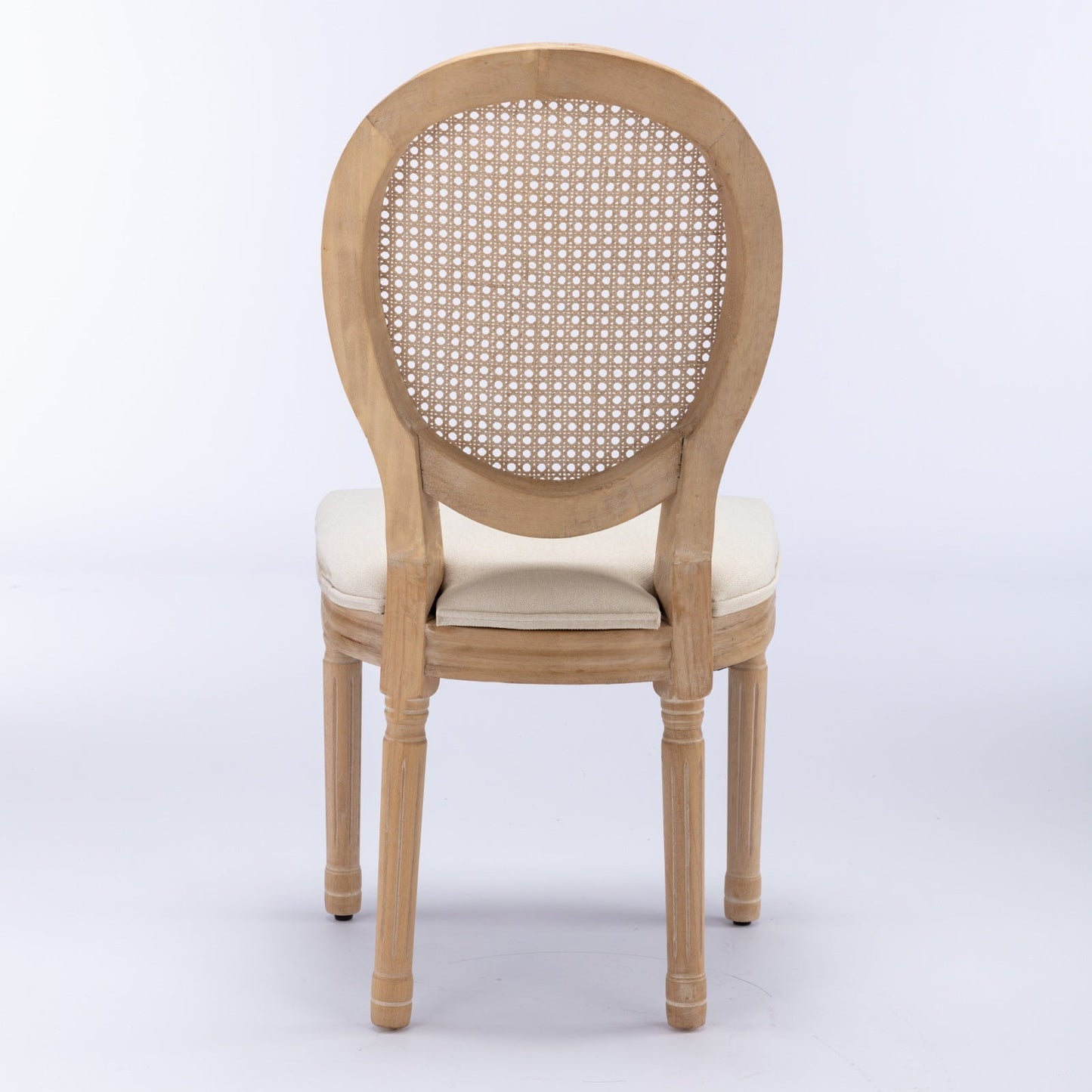 A&A French Style Solid Wood Frame Dining Chairs Set of 2