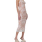 Afrm - Nissa Nude Mesh Baroque Wallpaper Print Mesh Slip Dress
