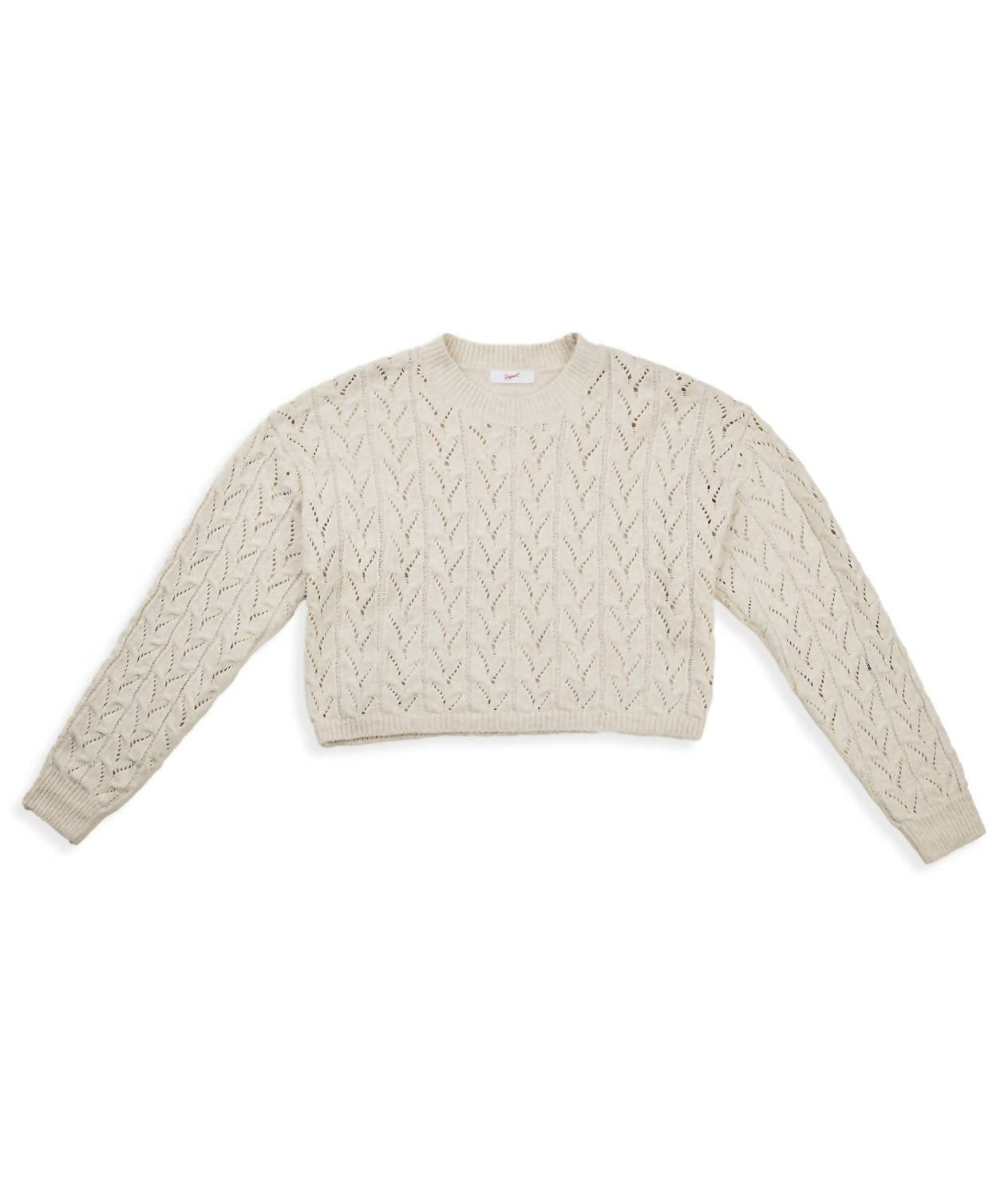 8Apart - Junior Women's Ada Cable Crew Sweater