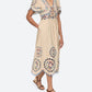 Sea - Melinda Embroidered Short Sleeve Midi Dress