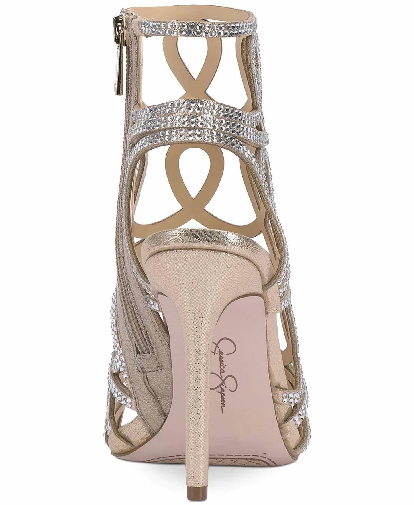 Jessica Simpson - Women's Opalite Rhinestone Gold Formal Stiletto Heel Sandal