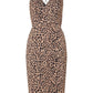 Topshop - Animal Print Plunge V Neck Bodycon Leopard Midi Dres