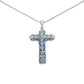 3.32 Carat Genuine Ethiopian Opal and Tanzanite .925 Sterling Silver Pendant