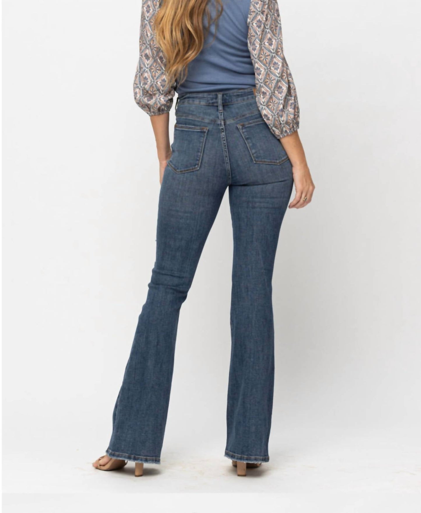 Judy Blue - High Waist Destroyed Flare Jeans - Tall Length