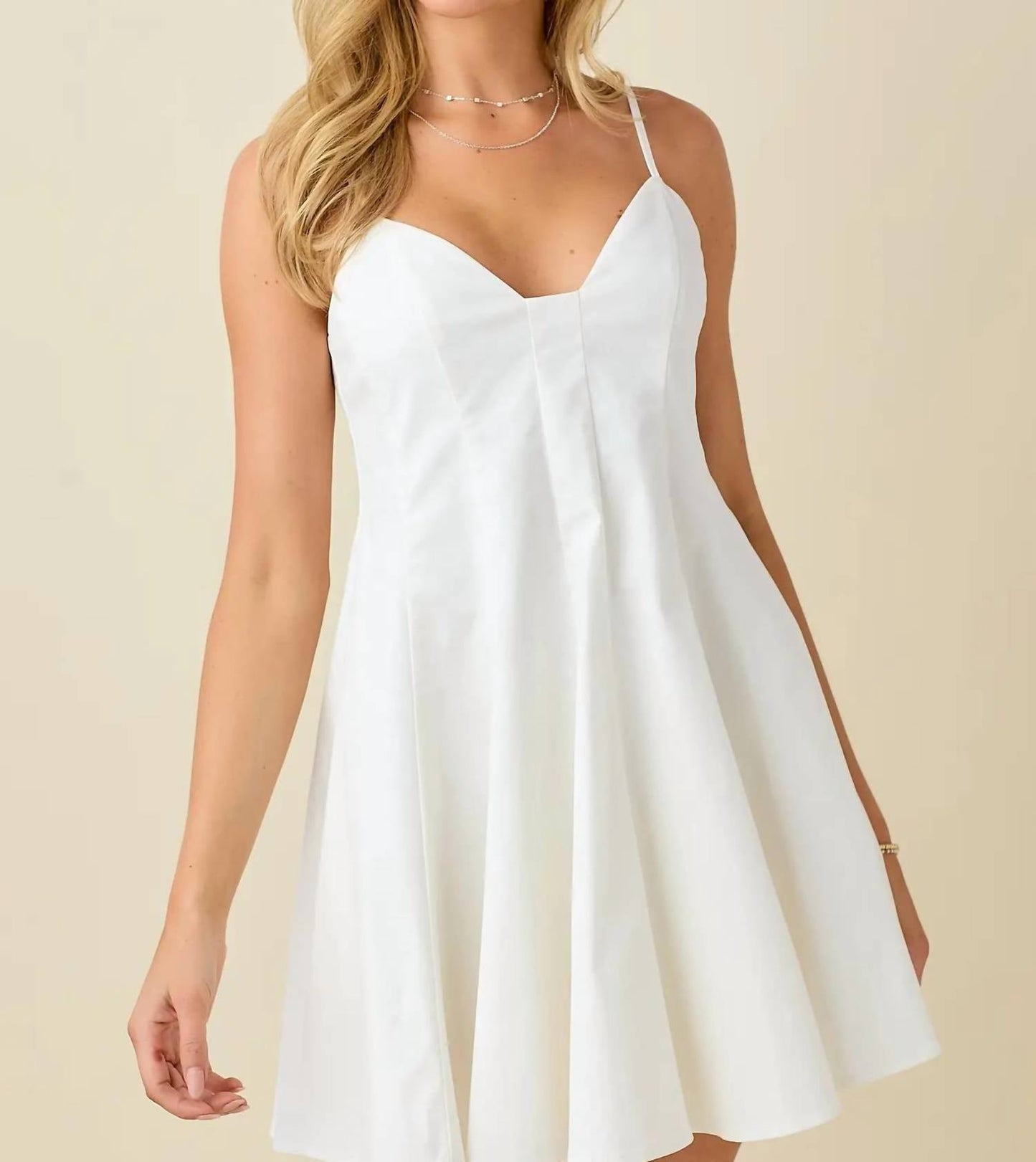 Baby Pink - Strappy Sweetheart Neck Mini Dress