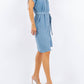 Paparazzi - Tencel Denim Short Sleeve Shirt Dress With Belt