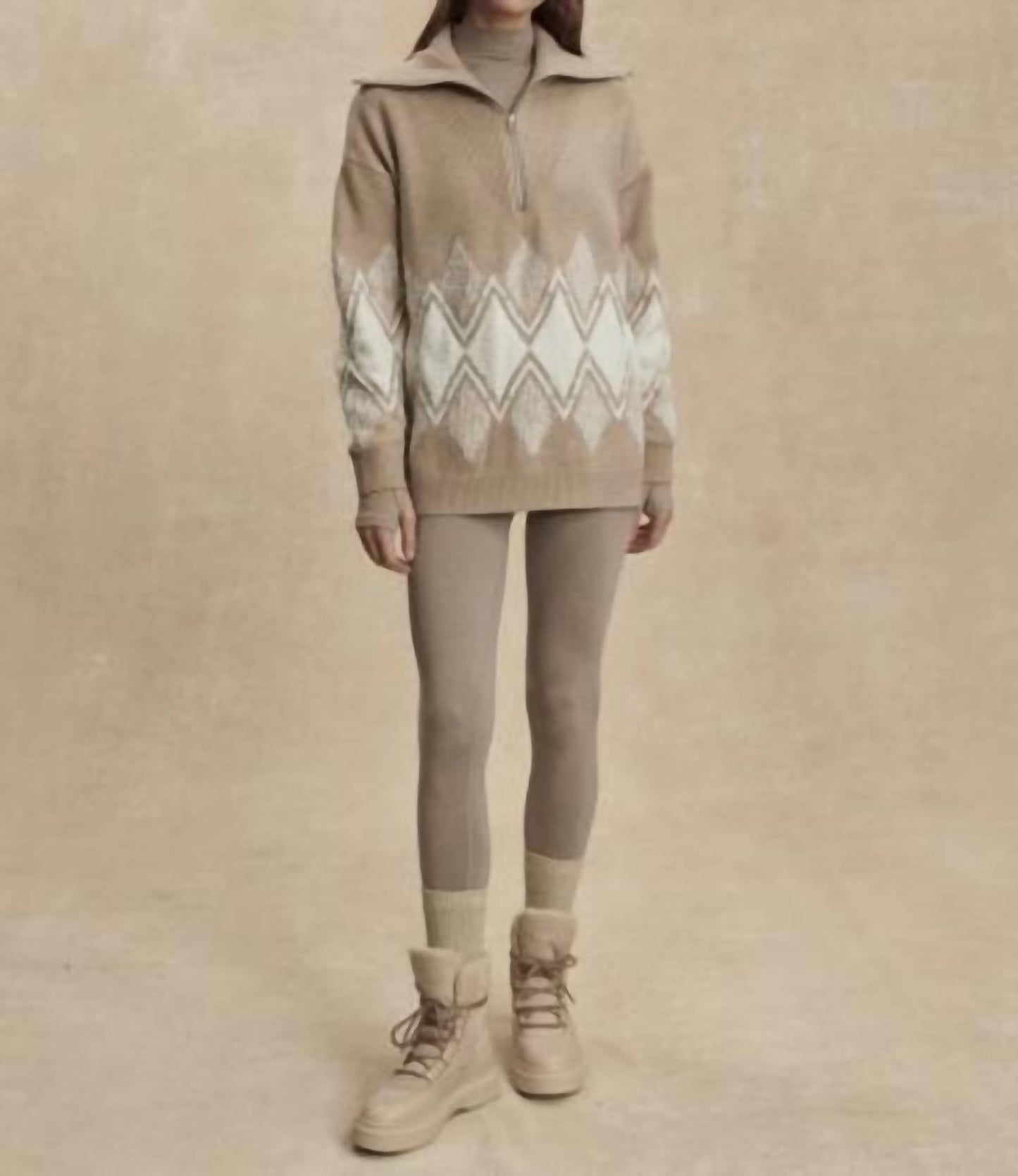 Varley - Betty Jacquard Half Zip Pullover Sweater