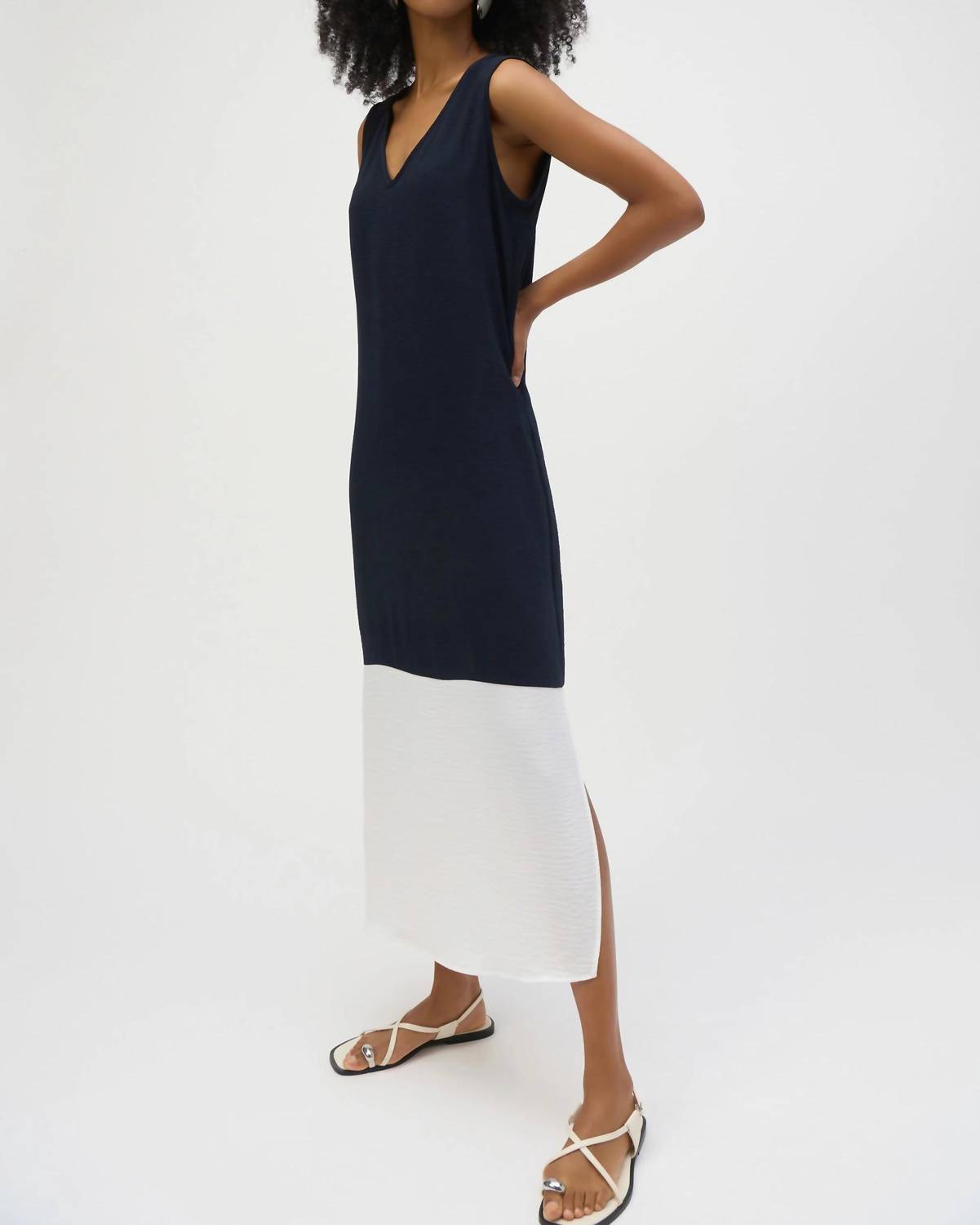 Joseph Ribkoff - Block V-neck Sleeveless Maxi Dress