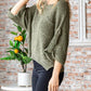 Trendsi - Veveret Round Neck Roll-Up Sweater