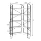 Industrial Style Corner Bookshelf With Thickened Iron Frame