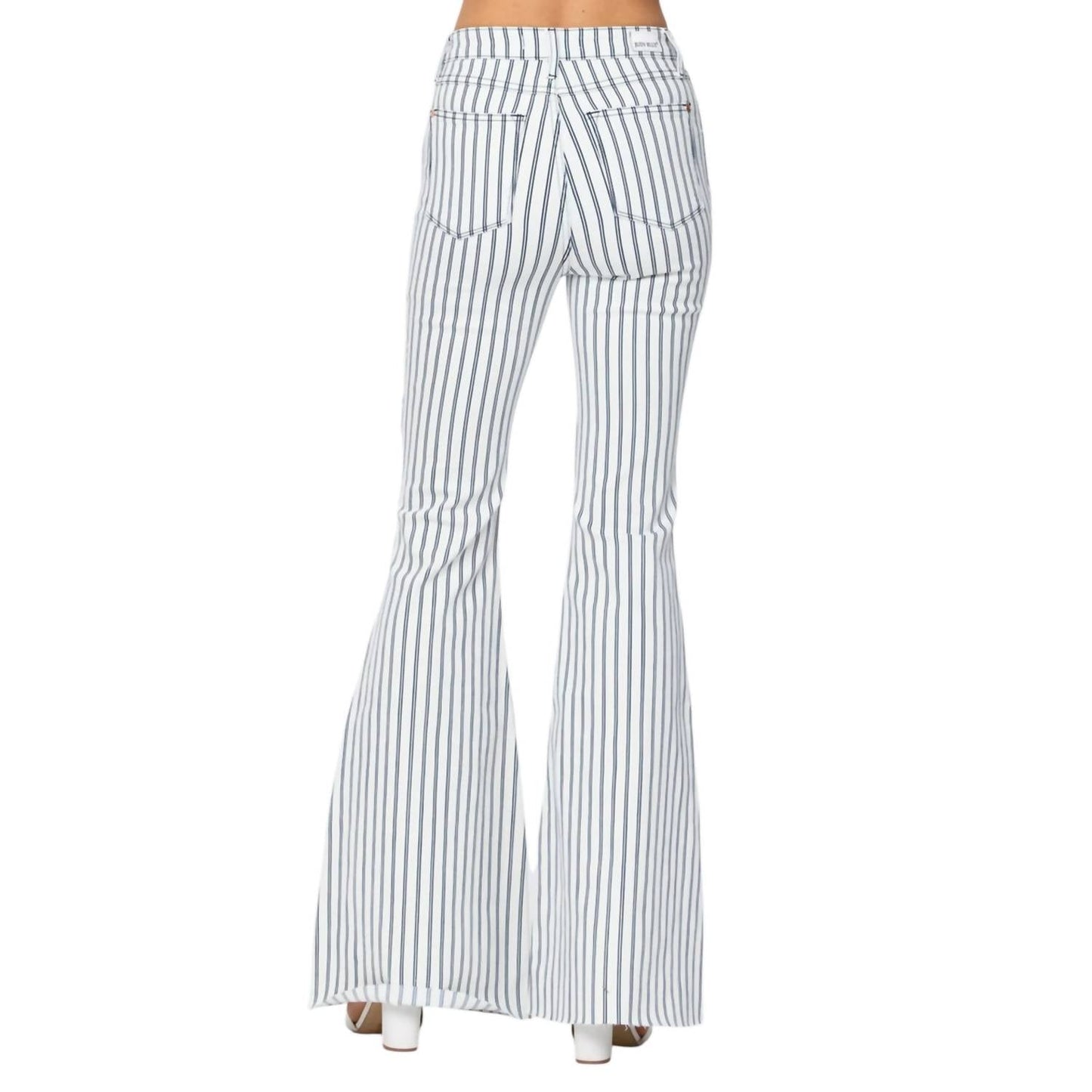 Judy Blue - High Waist Pin Striped Super Flare Jeans