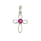 .22ct Ruby Cross Religious Pendant 10KT White Gold