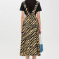 Topshop - Zebra Print Striped Pinafore V Neck Dress