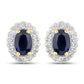 1.96 Carat Genuine Black Blue Sapphire and White Topaz .925 Sterling Silver Jewelry Set