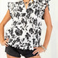 Gigio - V-neck Top With Ruffle Sleeves Top
