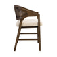 Wooden Frame Counter Stool with Rattan Back - Set of 2