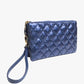 Jen & Co. - Women's Nylon Puffer Quilted 3 Compartment Convertible Wristlet