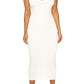 Naked Wardrobe The NW Hourglass Midi Dress in Off White, Size Small