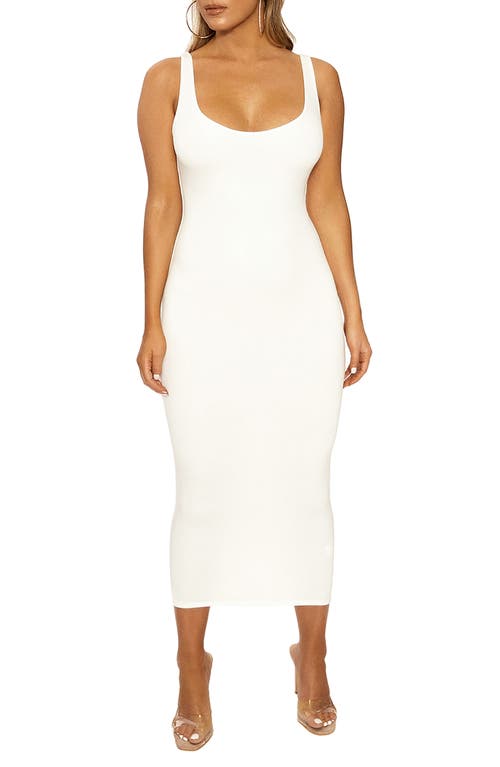 Naked Wardrobe The NW Hourglass Midi Dress in Off White, Size Small