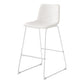 Bar Height Office Chair with Curved Backrest and Leather-Look Upholstery