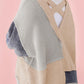 66Disco - Textured Colorblock Patchwork V-neck Top - Plus