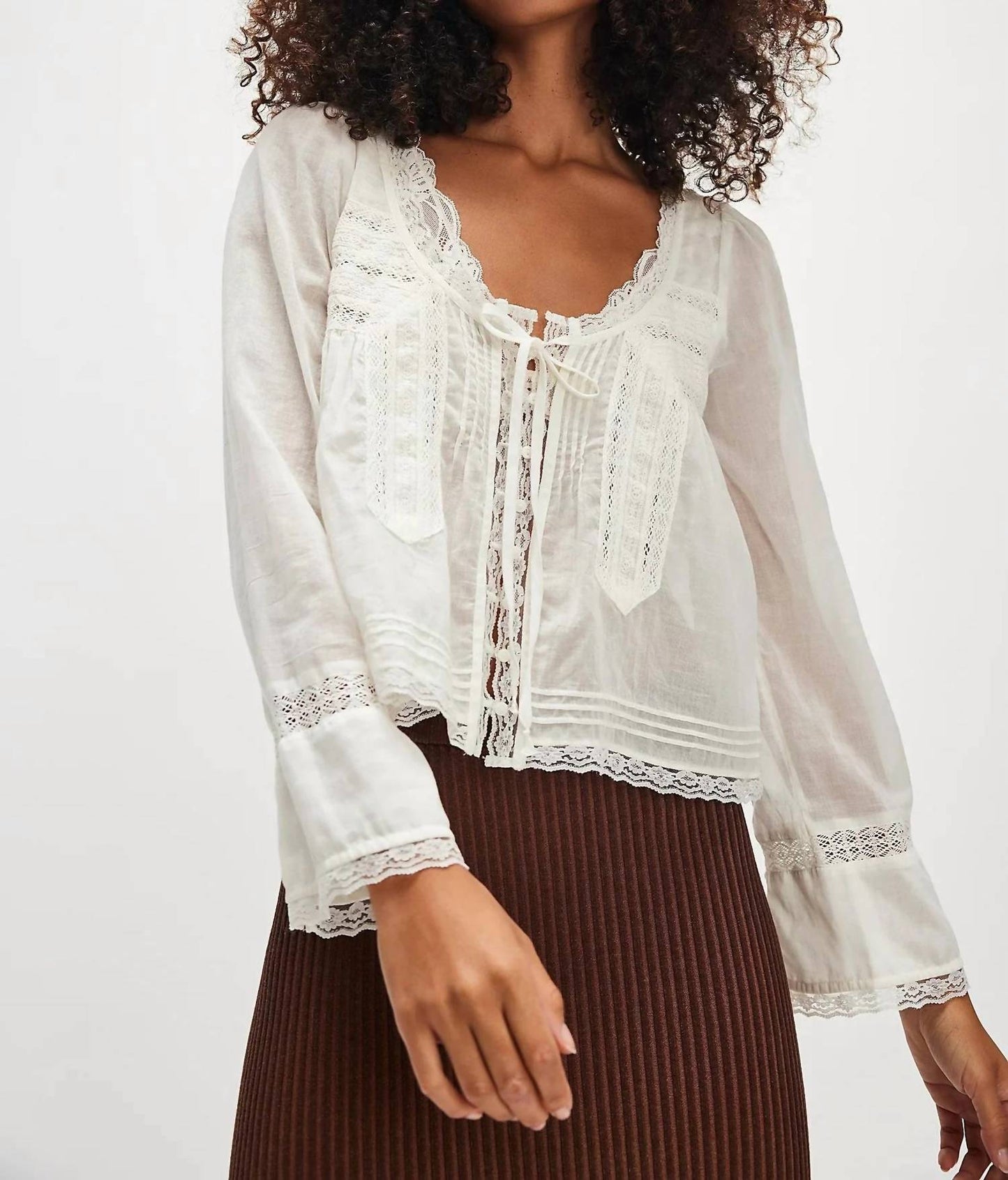 Free People - फॉरएवरमोर लॉन्ग स्लीव टॉप