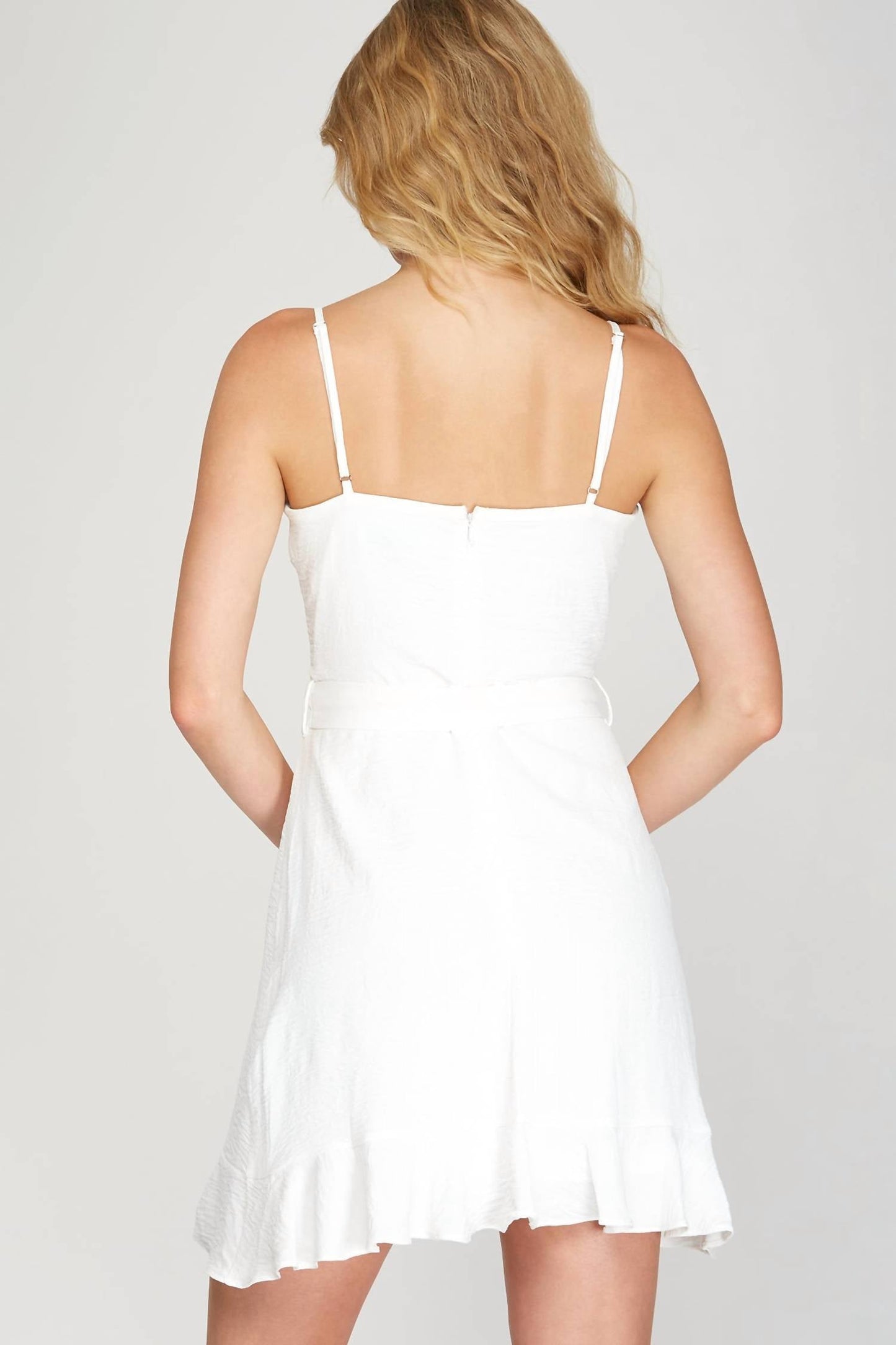 She + Sky - Cami Tube Top Woven Dress With Wrap And Ruffled Skirt