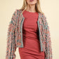 VERY J Shaggy Yarn Knit Zip Up Jacket