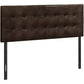 Queen Size Upholstered Bed Headboard - Transitional Brown