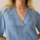 Faherty - Dune Cotton Gauze Short Sleeve Top
